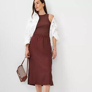 NWOT Ann Taylor Brown linen Weekend Easy Pencil Skirt in XXSP
